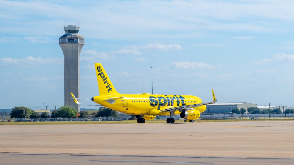 AUSTIN, TEXAS - NOVEMBER 13: A Spirit Airlines aircraft prepares to depart from the Austin-Bergstrom International Airport on November 13, 2024 in Austin, Texas. Spirit Airlines is preparing to file for Chapter 11 bankruptcy after a potential merger with Frontier Airlines failed, and the company continues grappling with significant financial woes. (Photo by Brandon Bell/Getty Images)
