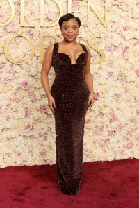 BEVERLY HILLS, CALIFORNIA - JANUARY 05: Quinta Brunson attends the 82nd Annual Golden Globe Awards at The Beverly Hilton on January 05, 2025 in Beverly Hills, California. (Photo by Amy Sussman/Getty Images)