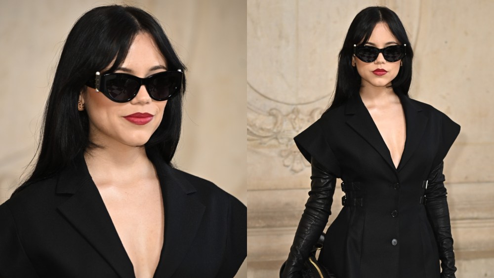 Jenna Ortega at the Dior couture spring 2025 fashion show on Jan. 27 in Paris, leather gloves trend