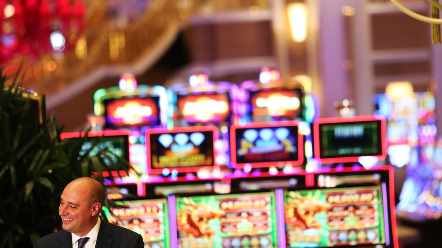 Wynn Resorts CEO Matt Maddox speaks to the press before the opening of the Encore Boston Harbor casino in Everett on June 21, 2019.