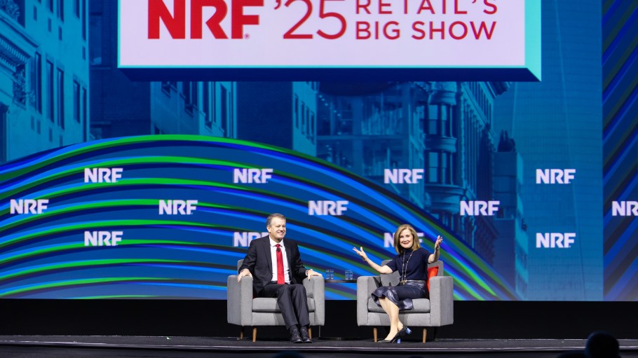John Furner, CEO of Walmart U.S., in conversation with Azita Martin, vice president and general manager, retail & CPG at Nvidia, at NRF 2025 in New York City.