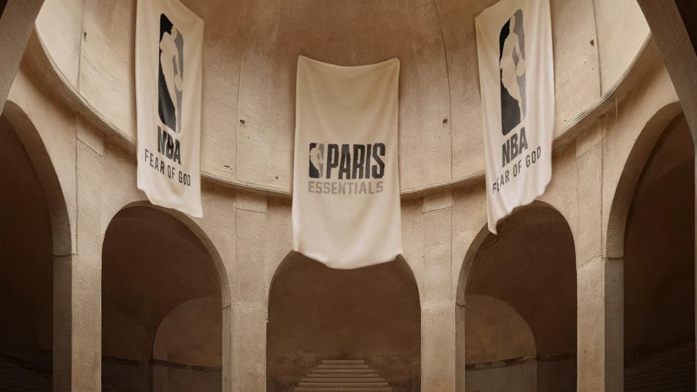 A teaser image for the Fear of God x NBA Paris Collection