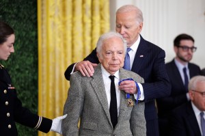 WASHINGTON, DC - JANUARY 4: Fashion designer Ralph Lauren is awarded  the Presidential Medal of Freedom by U.S. President Joe Biden in the East Room of the White House on January 4, 2025 in Washington, DC. President Biden awarded 19 recipients with the nation's highest civilian honor. President Biden is awarding 19 recipients with the nation's highest civilian honor. (Photo by Tom Brenner/Getty Images)