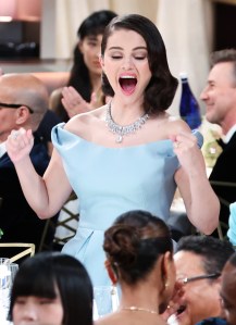 Selena Gomez during the 82nd Annual Golden Globes held at The Beverly Hilton on January 05, 2025 in Beverly Hills, California.