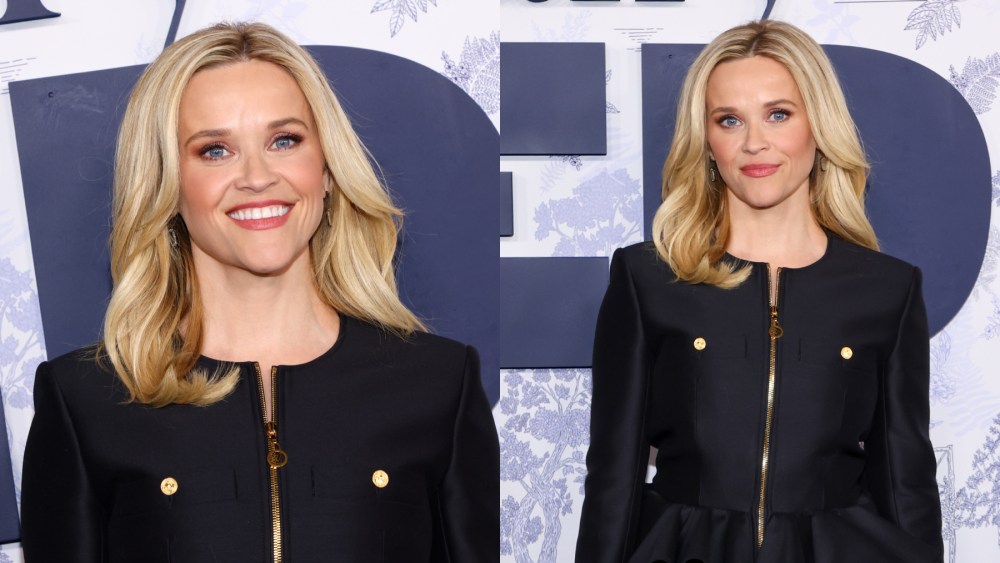 Reese Witherspoon at the New York screening of "You're Cordially Invited" on Jan. 28, Louis Vuitton, skirt suit, peplum