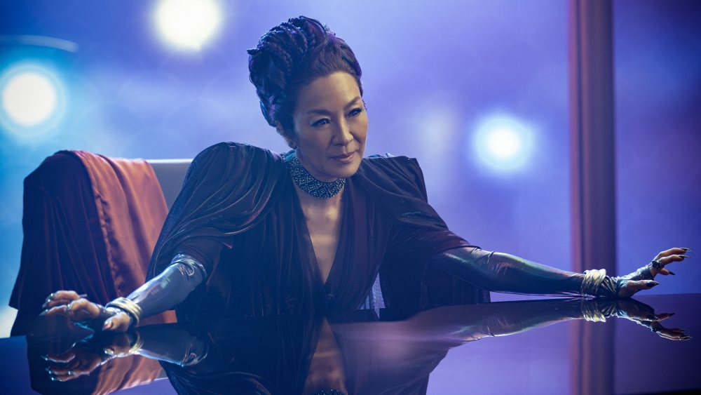 Michelle Yeoh in "Star Trek: Section 31" wearing a costume designed with Balenciaga