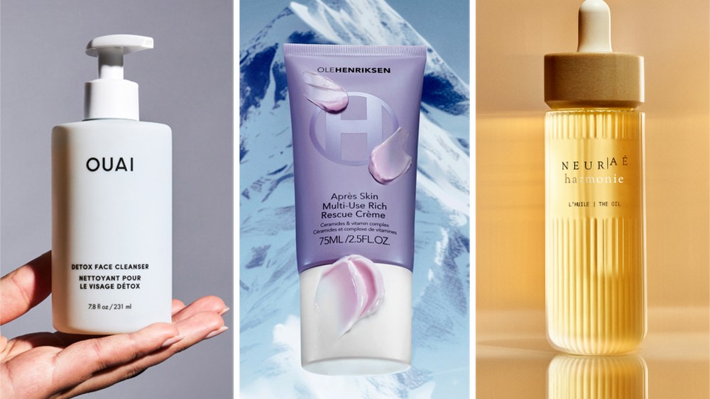 Ouai Detox Face Cleanser; Après Skin Multi-use Rescue Crème Overnight Moisturizer + Mask, Neuraé Harmonie Oil.
