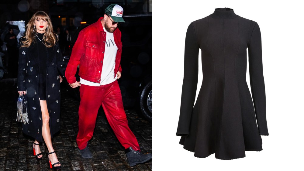 Taylor Swift on a date night; fleur du mal dress worn by Swift that's back in stock