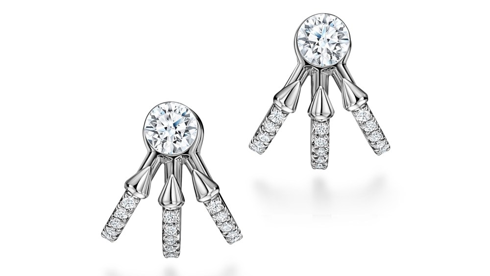 Earrings from the new Titan Setting line from Tiffany & Co.