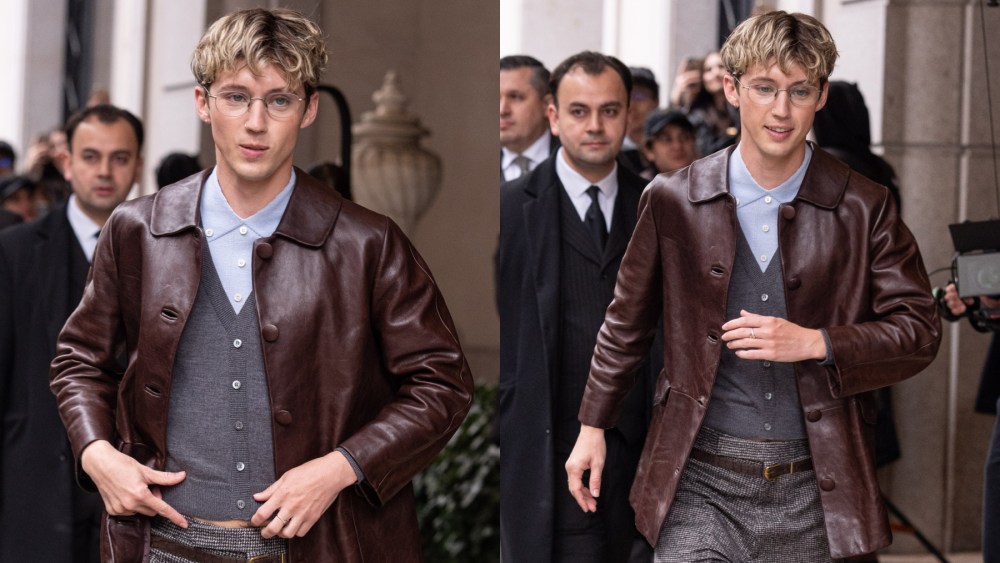 Troye Sivan ahead of the Prada men's fashion show on Jan. 19 in Milan, geek chic