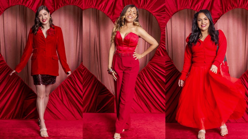 Kelsey Muir, Toshawa Andrews and Zuleyma Santos in Chinese Laundry's "Wear Your Heart" campaign supporting the American Heart Association.