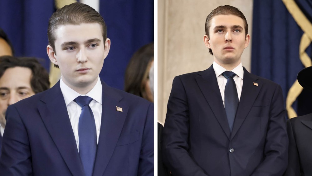 Barron Trump and Melania Trump attend the inauguration of U.S. President-elect Donald Trump in the Rotunda of the U.S. Capitol on January 20, 2025 in Washington, DC. Donald Trump takes office for his second term as the 47th president of the United States.