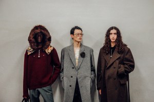 Backstage at Prada Men's Fall 2025 Ready-to-Wear Collection at Milan Fashion Week