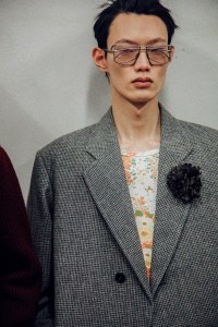 Backstage at Prada Men's Fall 2025 Ready-to-Wear Collection at Milan Fashion Week