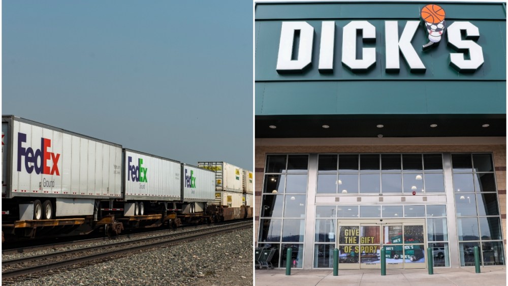 FedEx containers, Dick's Sporting Goods Store