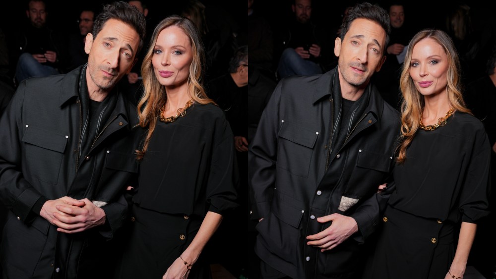 Adrien Brody and girlfriend Georgina Chapman, Louis Vuitton, Paris Fashion Week, Menswear fall 2025