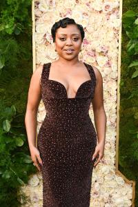 Quinta Brunson during the 82nd Annual Golden Globes held at The Beverly Hilton on January 05, 2025 in Beverly Hills, California.