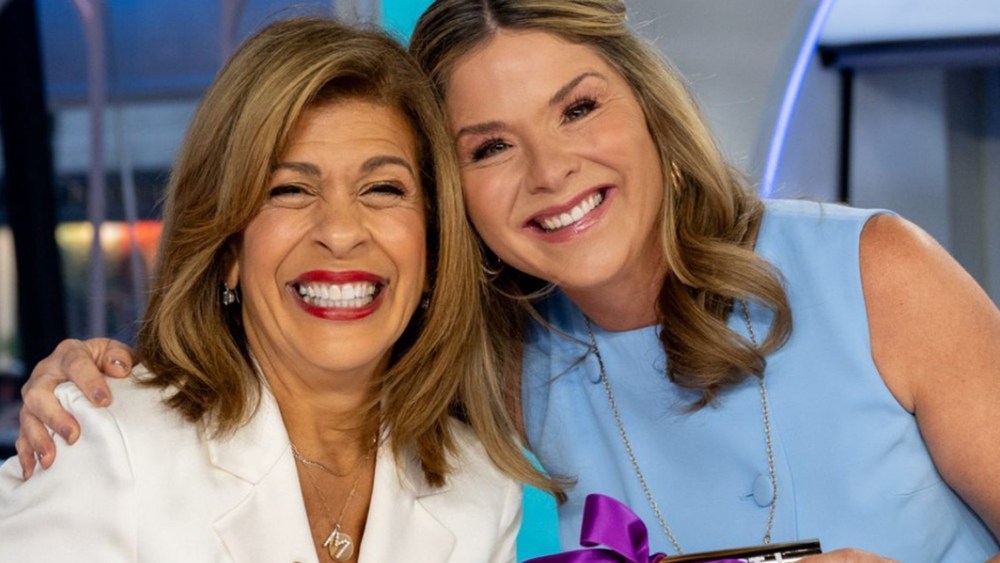 Hoda Kotb, Today Show, Jenna Bush Hager, NBC, New York City, white suit
