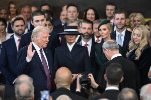 TOPSHOT - Donald Trump is sworn in as the 47th US President in the US Capitol Rotunda in Washington, DC, on January 20, 2025. (Photo by SAUL LOEB / POOL / AFP) (Photo by SAUL LOEB/POOL/AFP via Getty Images)