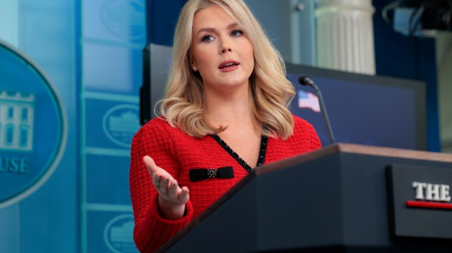 White House Press Secretary Karoline Leavitt at a news conference at the White House on Friday.