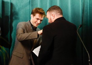 Robert Pattinson, Kim Jones at the Kim Jones Legion of Honor Ceremony held at Chez Laurent on January 24, 2025 in Paris, France.