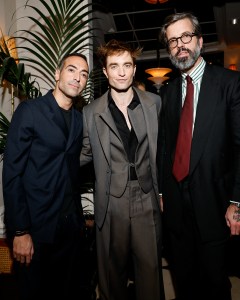 Mohammed Al Turki, Robert Pattinson, Will Welch at the Kim Jones Legion of Honor Ceremony held at Chez Laurent on January 24, 2025 in Paris, France.