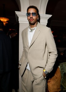 Miles Chamley-Watson at the Kim Jones Legion of Honor Ceremony held at Chez Laurent on January 24, 2025 in Paris, France.