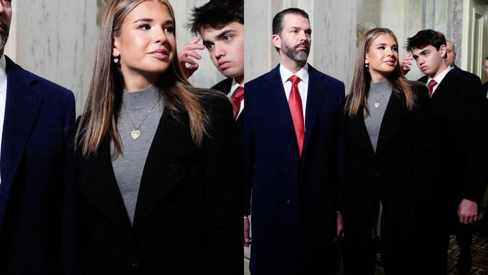 Donald Trump Jr. and his daughter Kai Madison Trump, donald trump's granddaughter, arrives for the inauguration ceremony.