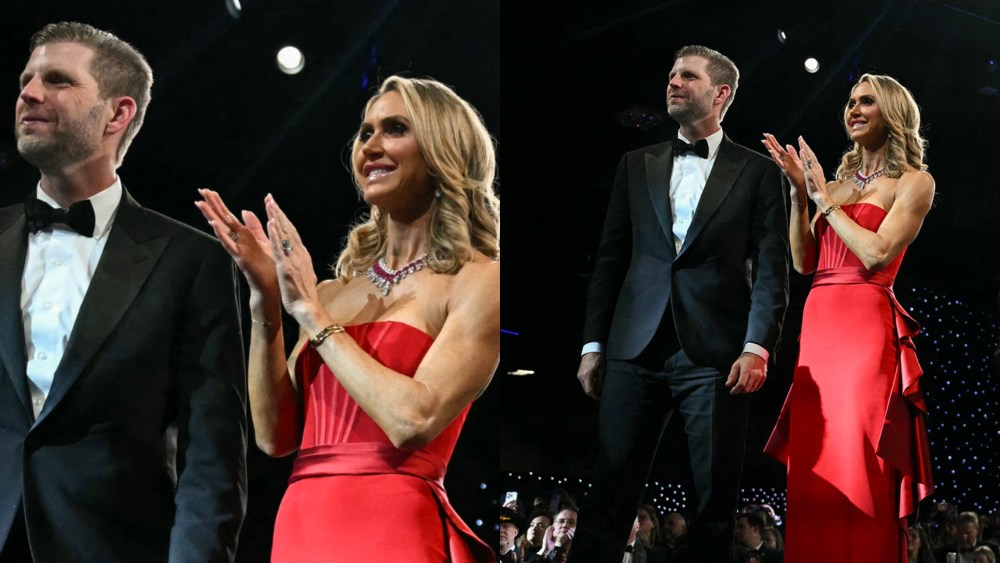 Eric and Lara Trump wears red dress ballgown at the Liberty Inaugural Ball on Jan. 20, 2025, in Washington, D.C.