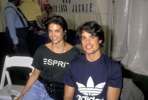 Actress Lisa Rinna and Actor Peter Barton attend the McDonald's Jackie Joyner-Kersee Invitational Track Meet and Celebrity Relay on June 10, 1989 at Drake Stadium, UCLA in Westwood, California. (Photo by Ron Galella, Ltd./Ron Galella Collection via Getty Images)