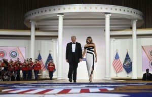 US President Donald Trump and First Lady Melania Trump attend the Commander-In-Chief inaugural ball at the Walter E. Washington Convention Center in Washington, DC, on January 20, 2025. (Photo by Jim WATSON / AFP) (Photo by JIM WATSON/AFP via Getty Images)