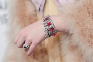 Elle Fanning accessories detail at The National Board of Review Gala at Cipriani on January 07, 2025 in New  York, New York.
