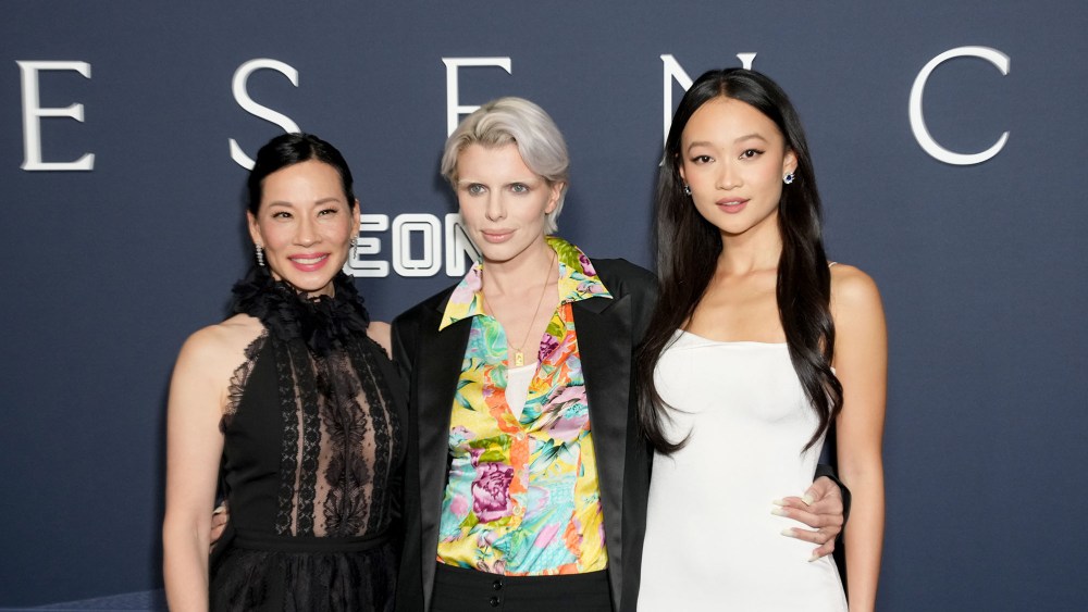 Lucy Liu, Julia Fox, Callina Liang at the "Presence" New York Premiere held at AMC Lincoln Square on January 16, 2025 in New  York, New York.