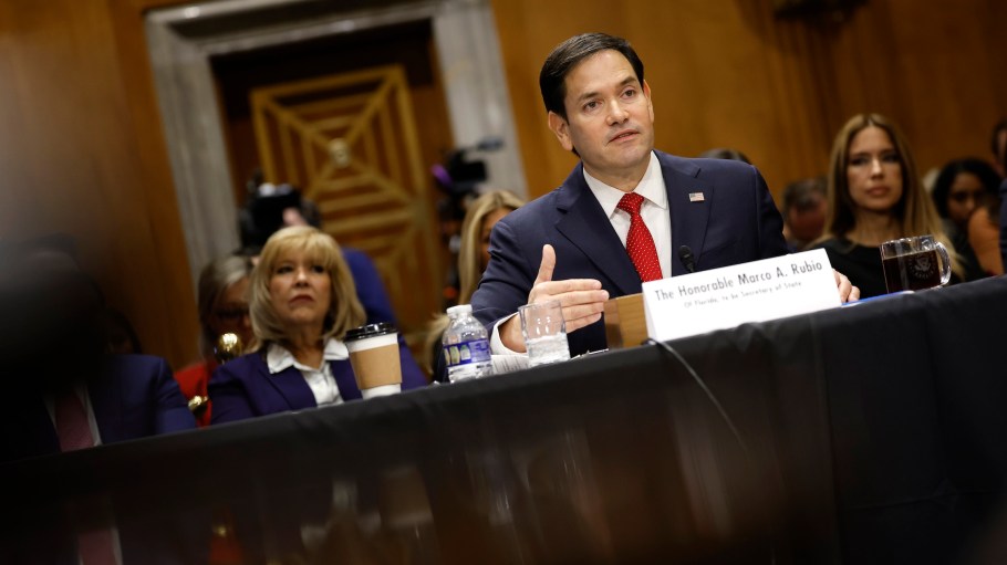 Secretary of State Marco Rubio testifies during his Senate Foreign Relations confirmation hearing at Dirksen Senate Office Building on January 15, 2025 in Washington, DC.