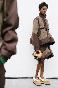 Backstage at Sacai Fall 2025 Ready-to-Wear Show