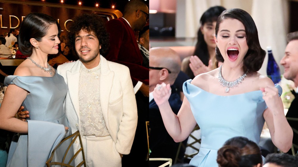 Selena Gomez and Benny Blanco during the 82nd Annual Golden Globes held at The Beverly Hilton on Jan. 05 in Beverly Hills, Calif.