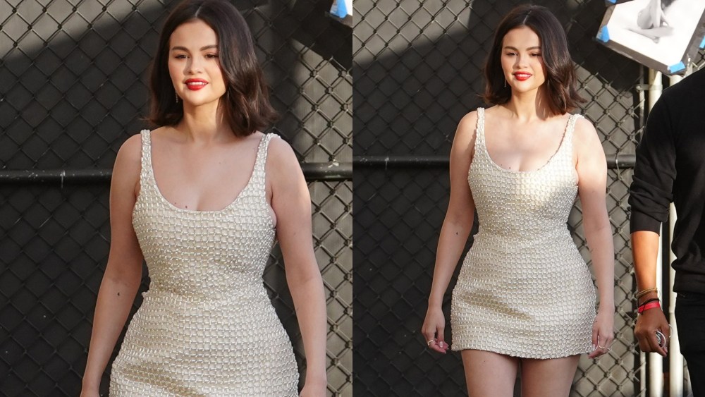 Selena Gomez, Raisa Vanessa dress, Jimmy Kimmel Live! photos