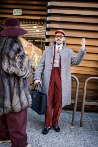 Street style at Pitti Uomo 107 in Florence, Italy, 2025.