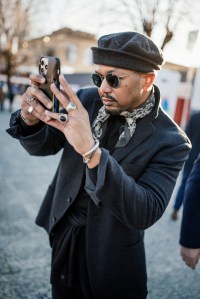 Street style at Pitti Uomo 107 in Florence, Italy, 2025.