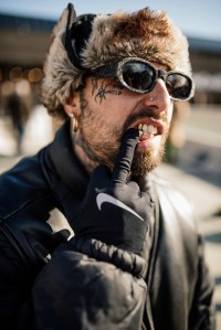 Street style at Pitti Uomo 107 in Florence, Italy, 2025.