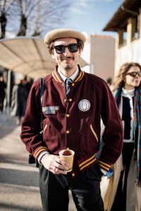 Street style at Pitti Uomo 107 in Florence, Italy, 2025.
