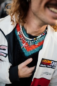 Street style at Pitti Uomo 107 in Florence, Italy, 2025.
