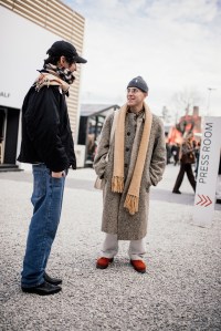 Street style at Pitti Uomo 107 in Florence, Italy, 2025.
