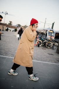 Street style at Pitti Uomo 107 in Florence, Italy, 2025.