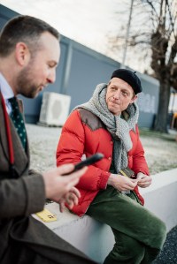 Street style at Pitti Uomo 107 in Florence, Italy, 2025.