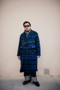Street style at Pitti Uomo 107 in Florence, Italy, 2025.