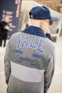 Street style at Pitti Uomo 107 in Florence, Italy, 2025.