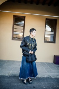 Street style at Pitti Uomo 107 in Florence, Italy, 2025.
