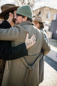 Street style at Pitti Uomo 107 in Florence, Italy, 2025.