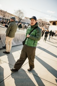 Street style at Pitti Uomo 107 in Florence, Italy, 2025.